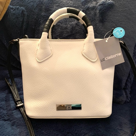 Liz Claiborne NWT LC Carman Mini Bag Crossbody Black & White - Picture 2 of 9